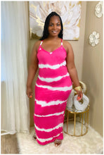 Hot pink tye dye dress